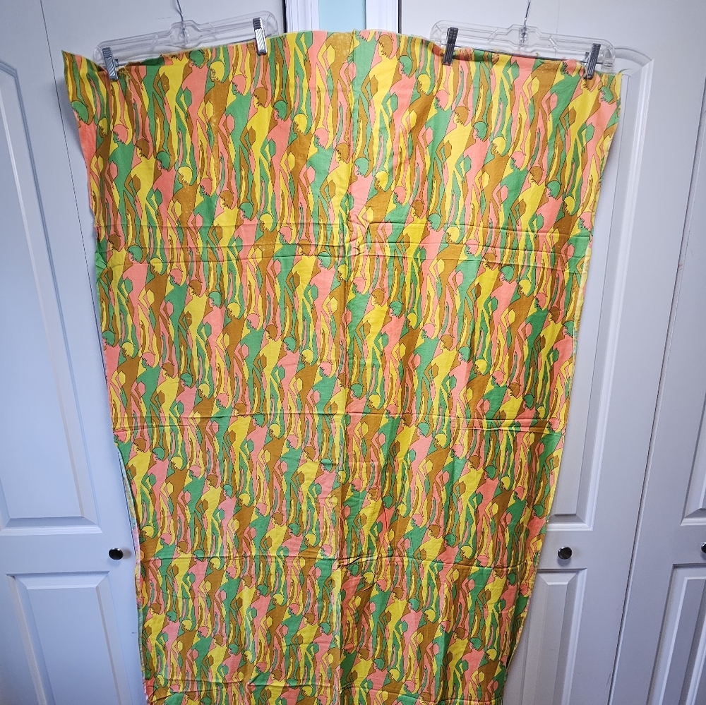 1960s vintage Psychedelic Fabric novelty figural